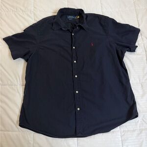 Polo by Ralph Lauren Men's Navy Blue Button Up Shirt